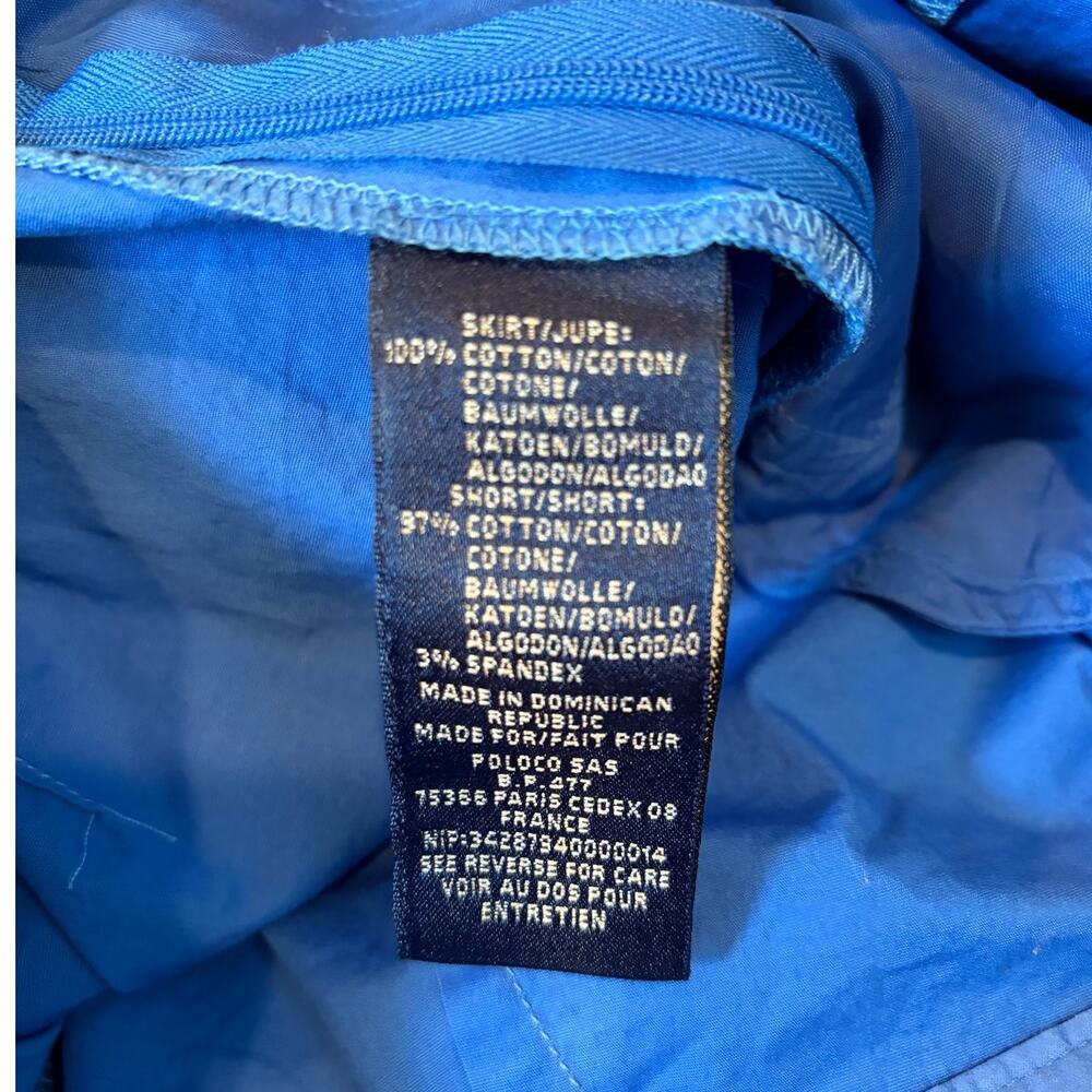 Vintage RALPH LAUREN SPORT Skort Skirt Women's 8 Blue Stretch 100% Cotton Y2K - Picture 7 of 8